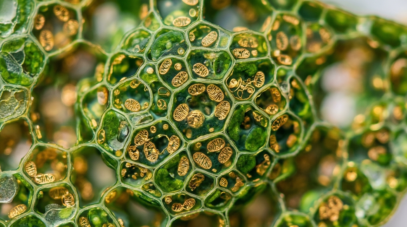 macro view cellular structures leaf cross section