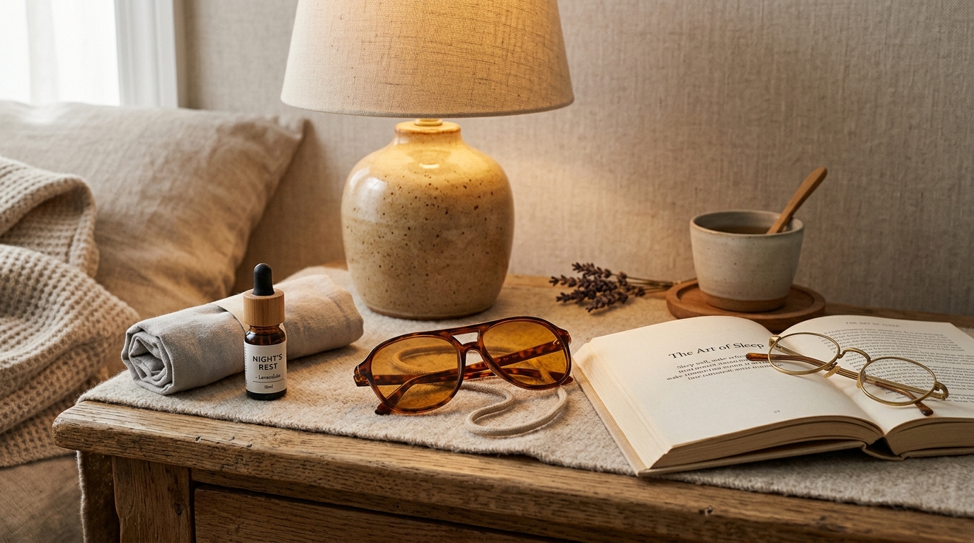 elegant arrangement of natural sleep support tools
