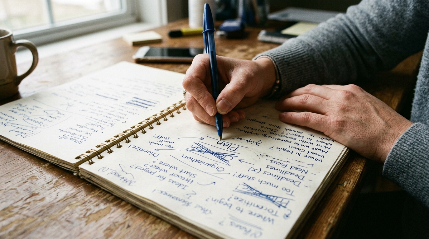 scattered notes incomplete writing mental disorganization
