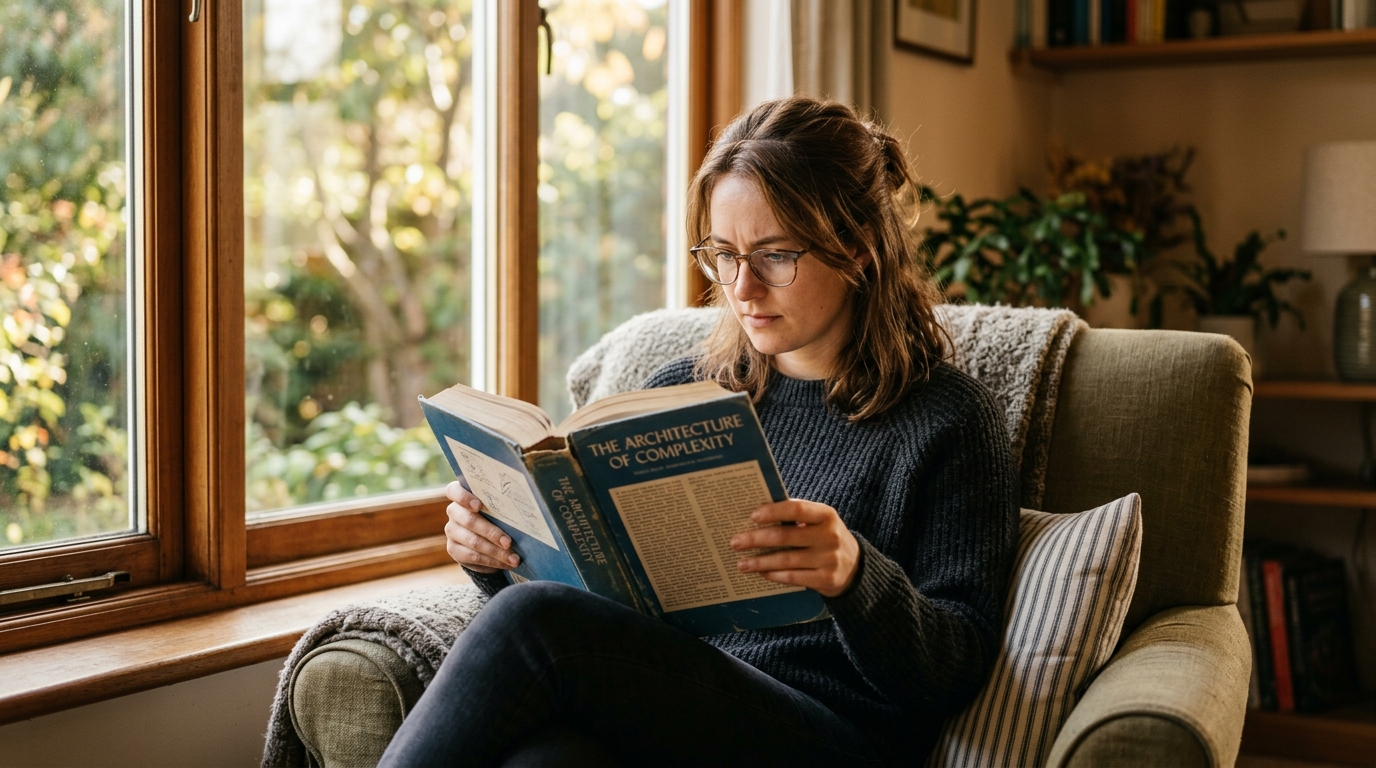 woman reading focused intellectual engagement clarity