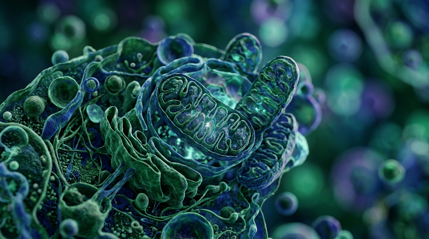 cellular structures representing mitochondrial energy production