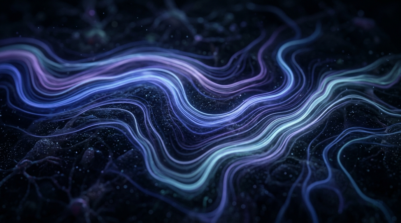 abstract visualization of brain waves during deep sleep restoration