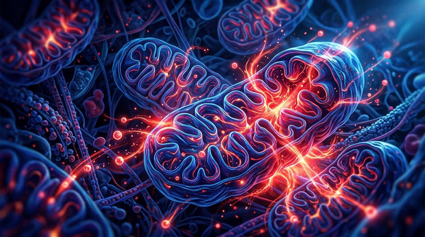 artistic representation of mitochondrial cellular energy