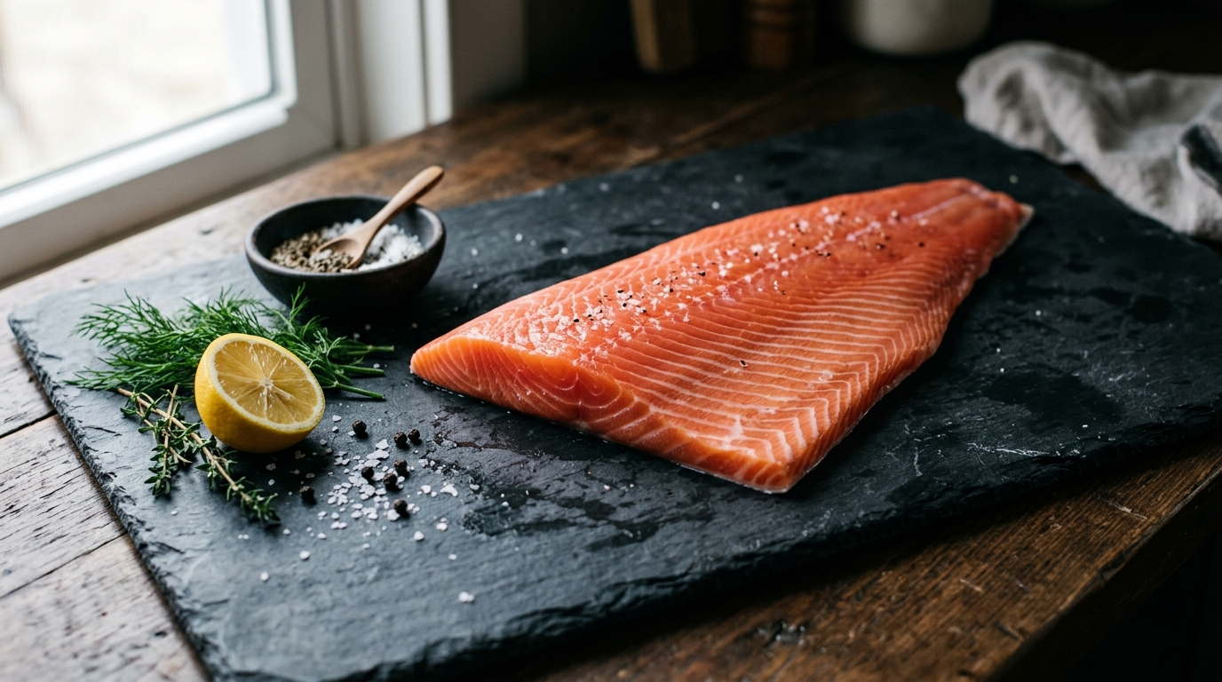 fresh salmon showing natural astaxanthin coloration