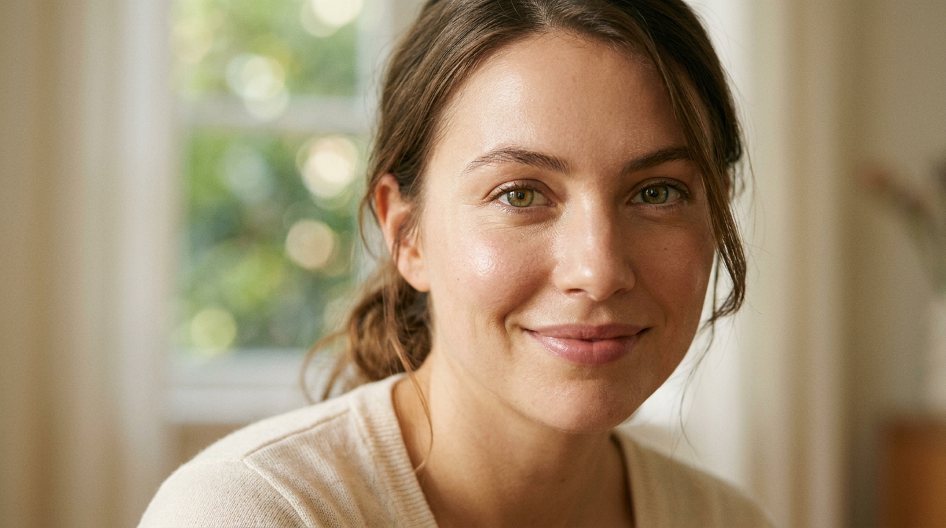 woman with clear bright eyes and glowing skin