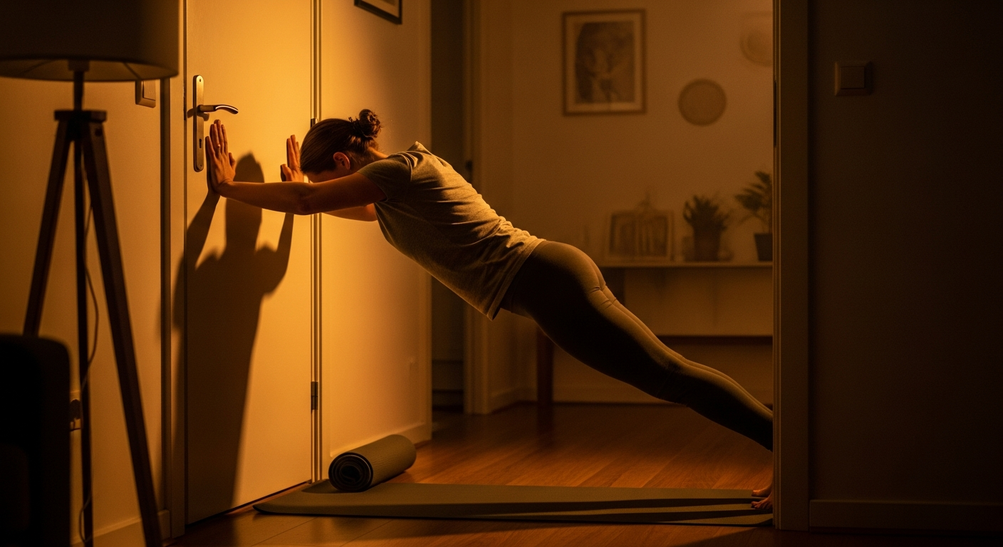 Gentle strength work in evening light