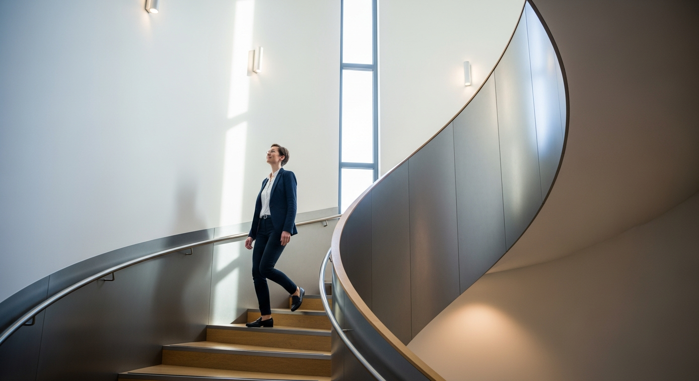 Short stair walk during lunch break