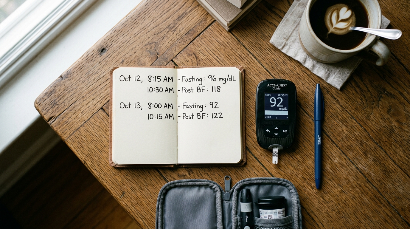 simple blood sugar tracking tools layout