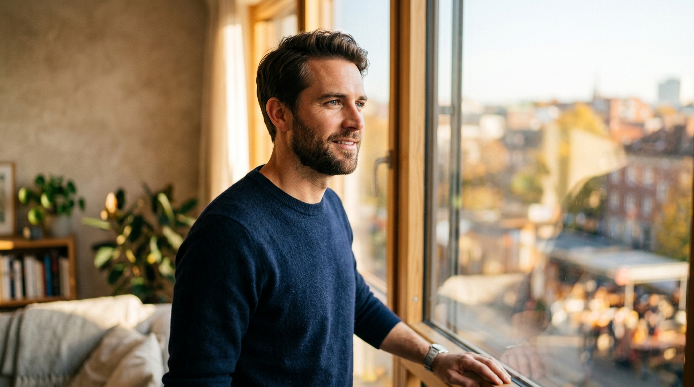 man with renewed visual clarity and confidence