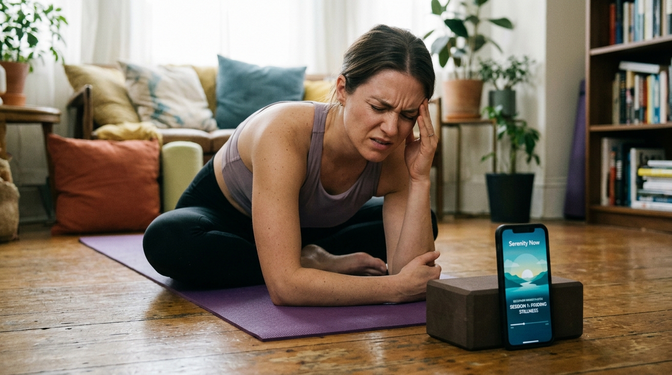 Woman struggling with stress management techniques
