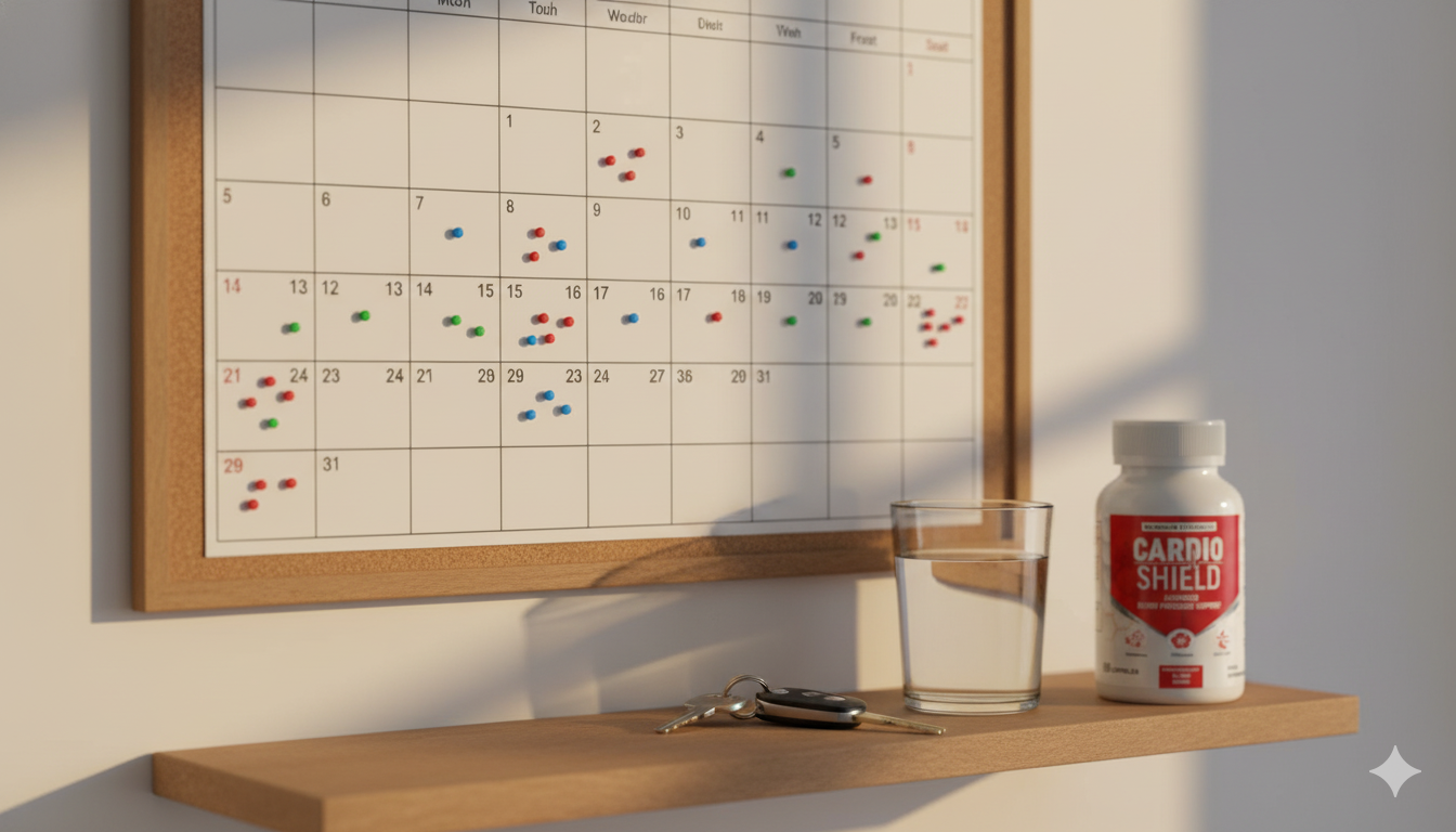 Calendar dots tracking heart health micro habits
