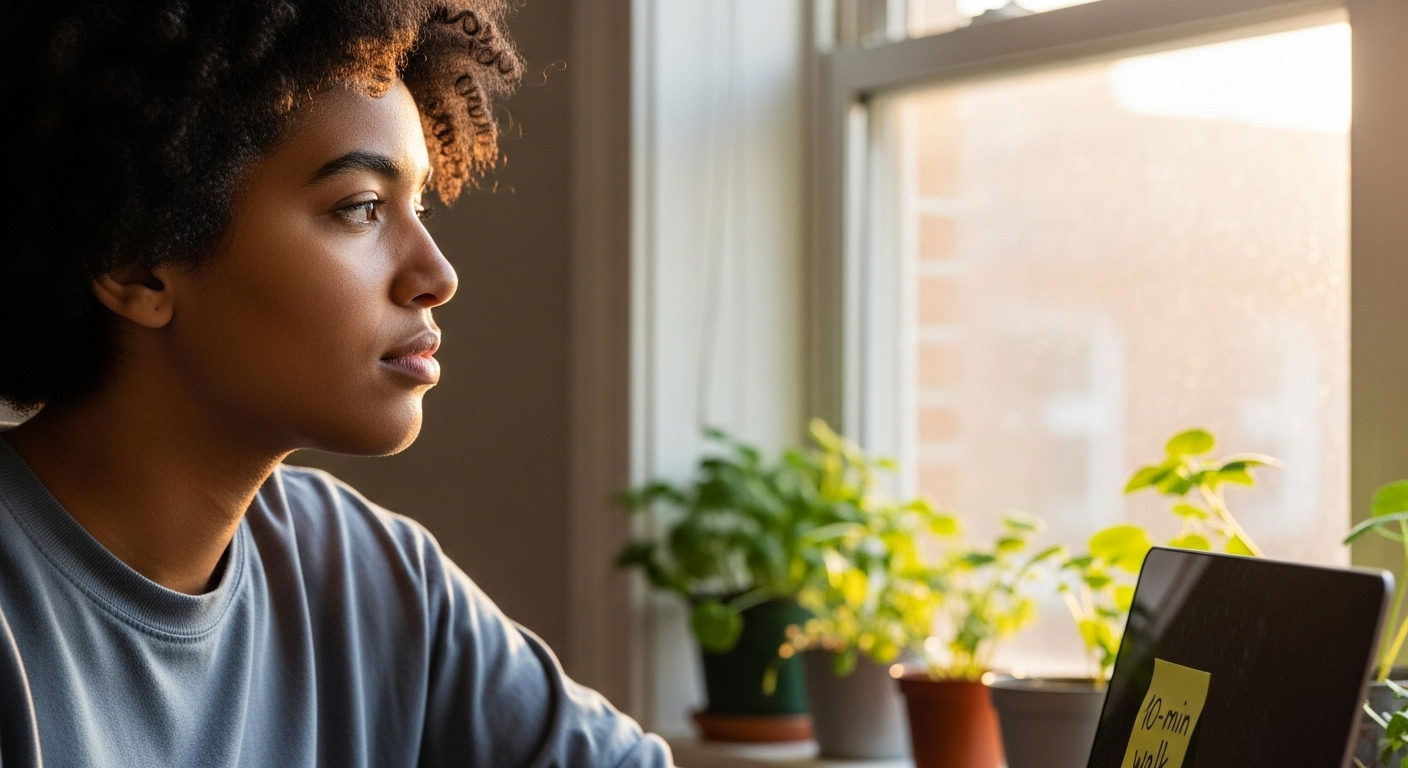 Daily heart health habits—brief desk pause