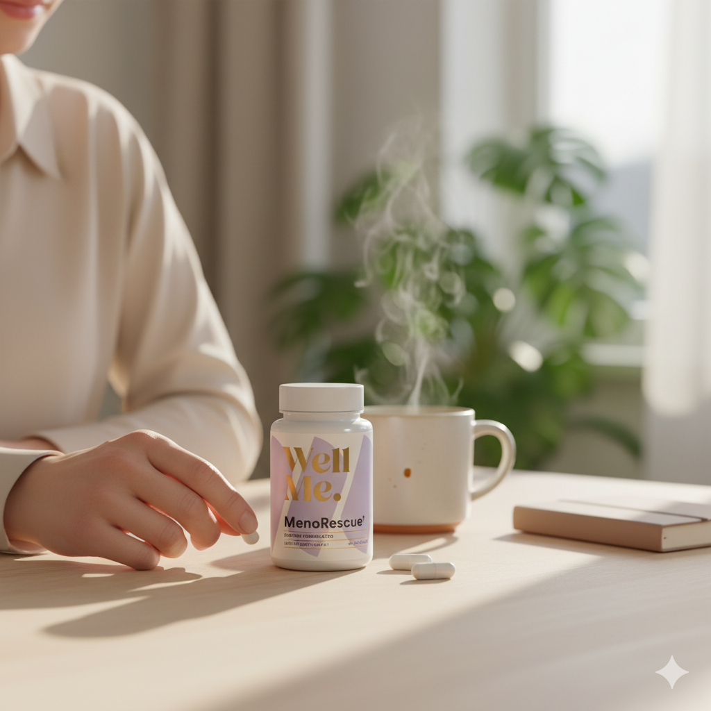 product hero shot for menopause brain fog solutions at breakfast