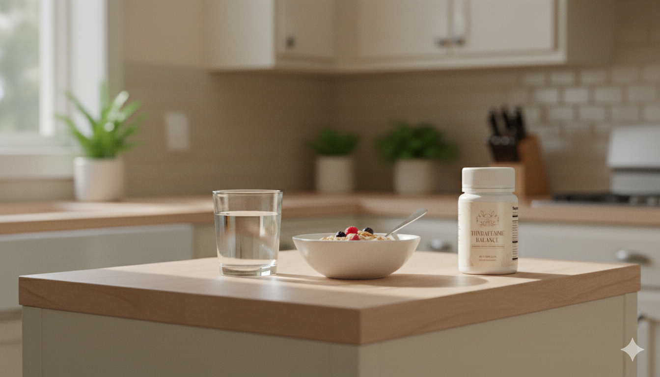 Breakfast setup with incidental thyroid support; hormones and brain fog day plan