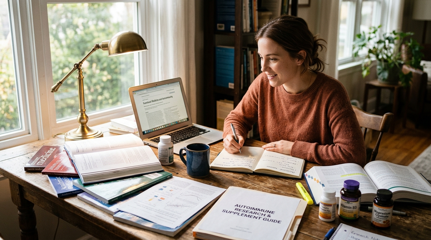 Woman researching blood sugar support solutions