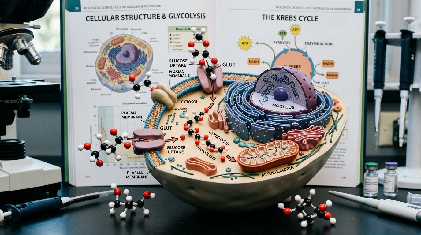Scientific visualization of glucose metabolism processes