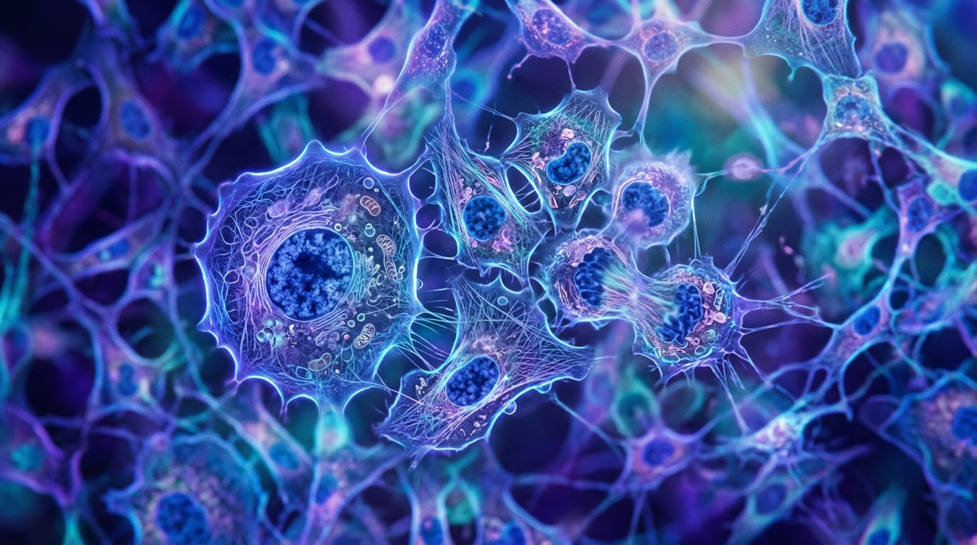 microscopic view of cellular repair processes