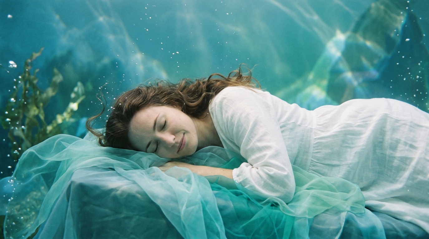 woman in deep peaceful sleep state