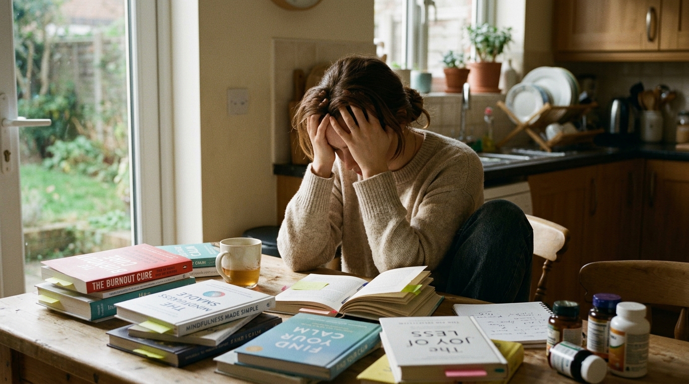 Woman struggling with traditional stress eating advice