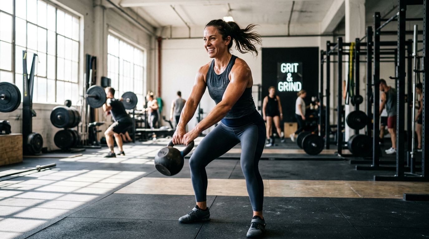 Woman training with renewed energy and strength