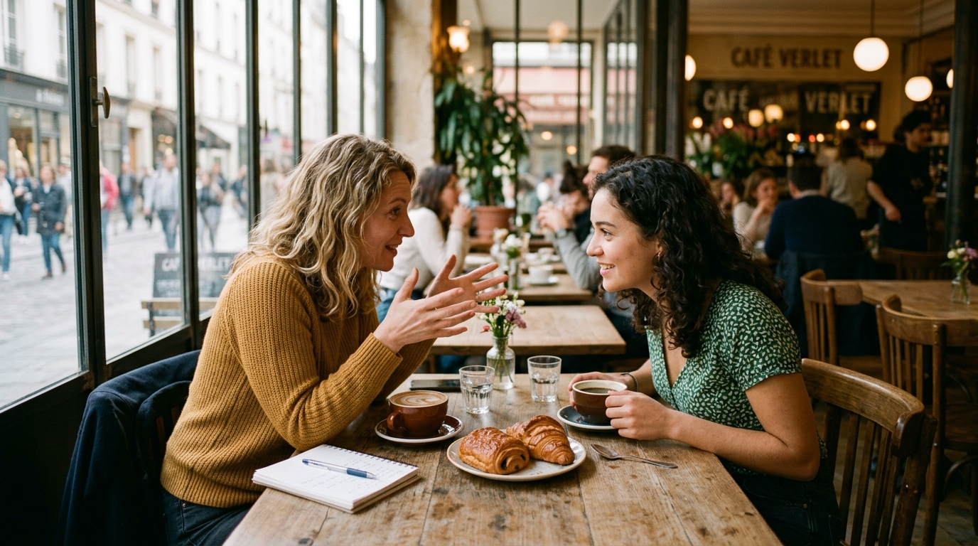 women having meaningful conversation over coffee