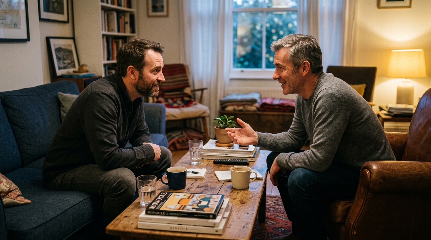 two men in honest conversation about health