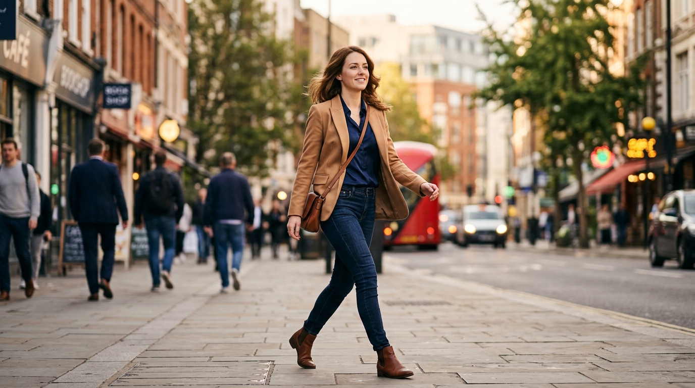 woman moving through day with stable energy