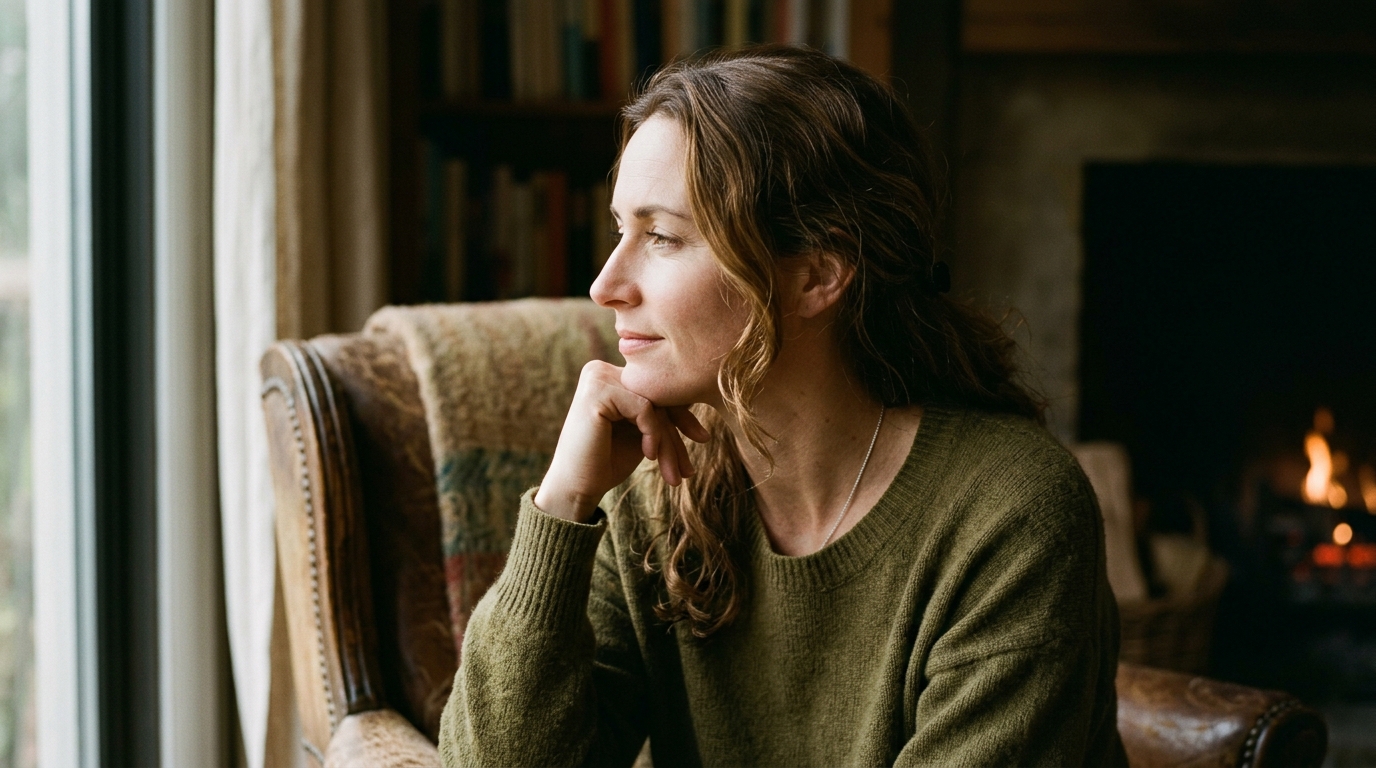 woman in contemplative profile showing nervous system balance