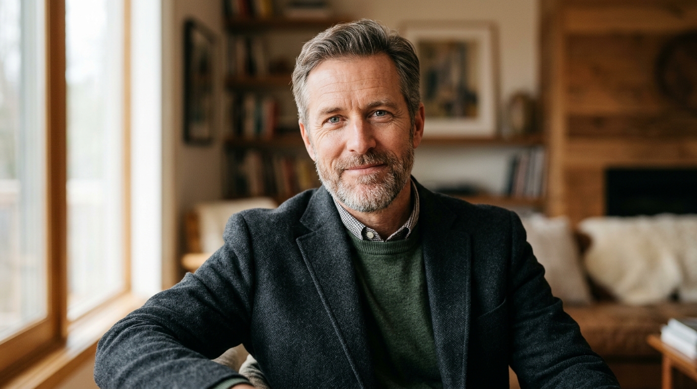 confident man showing improved vision clarity results
