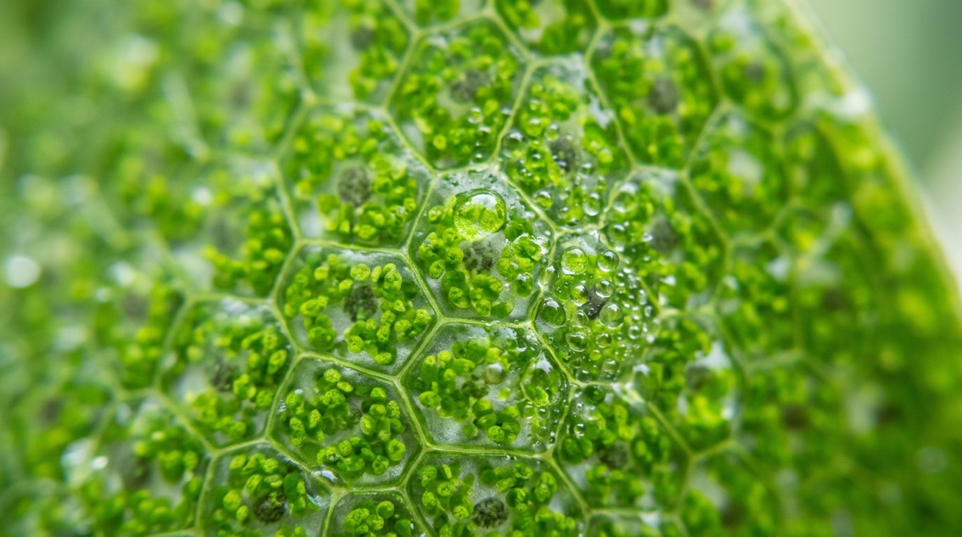 plant cell structures macro photography green leaves