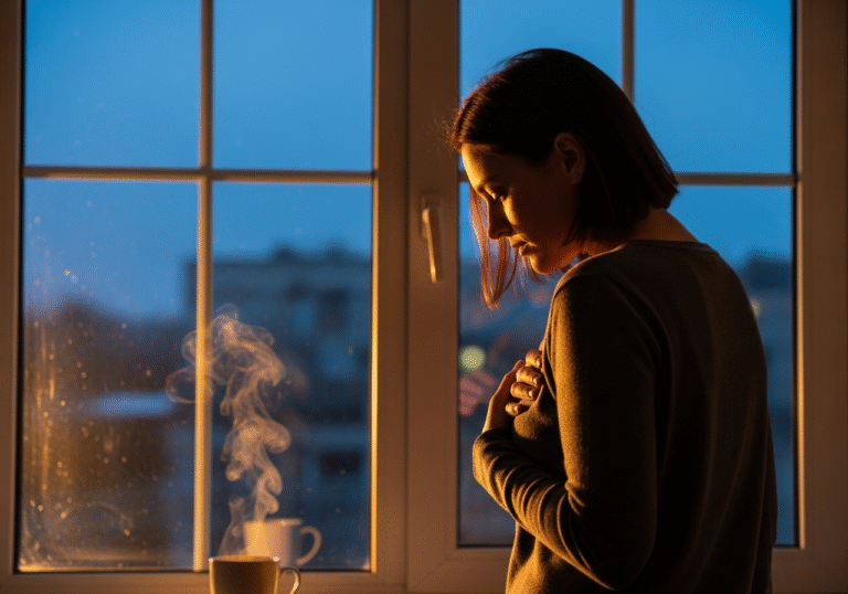 Morning steam rising as someone takes an easier breath by the window