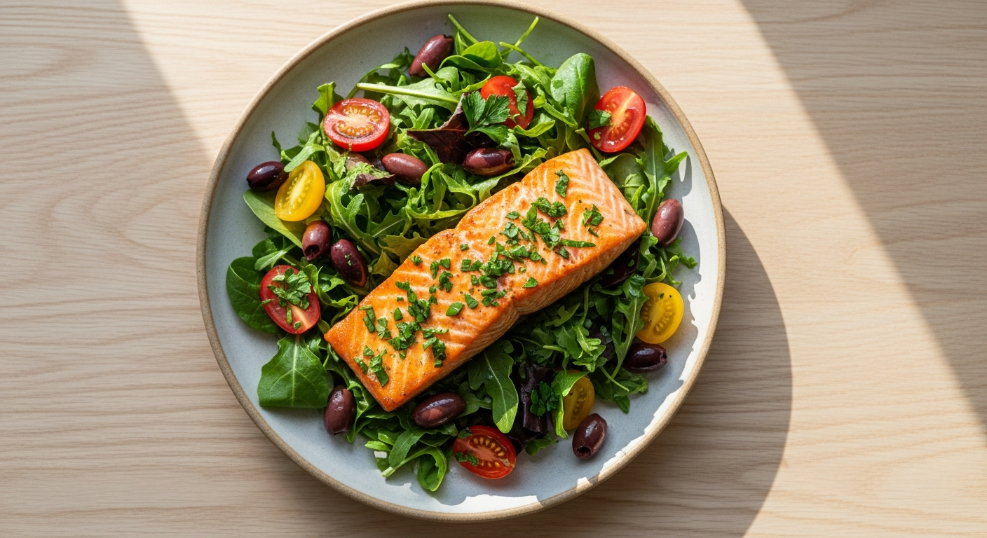Colorful Mediterranean plate in natural light
