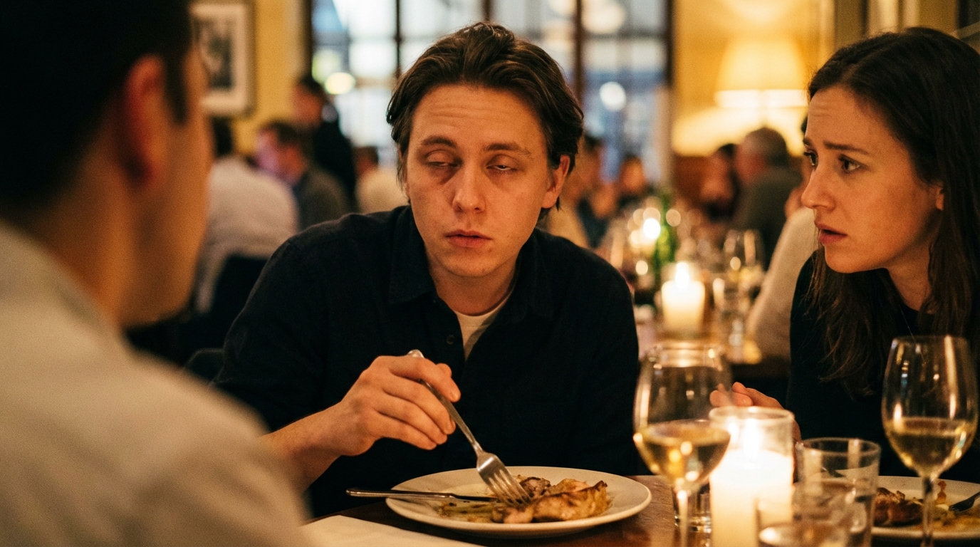 A tired moment at dinner that feels scary