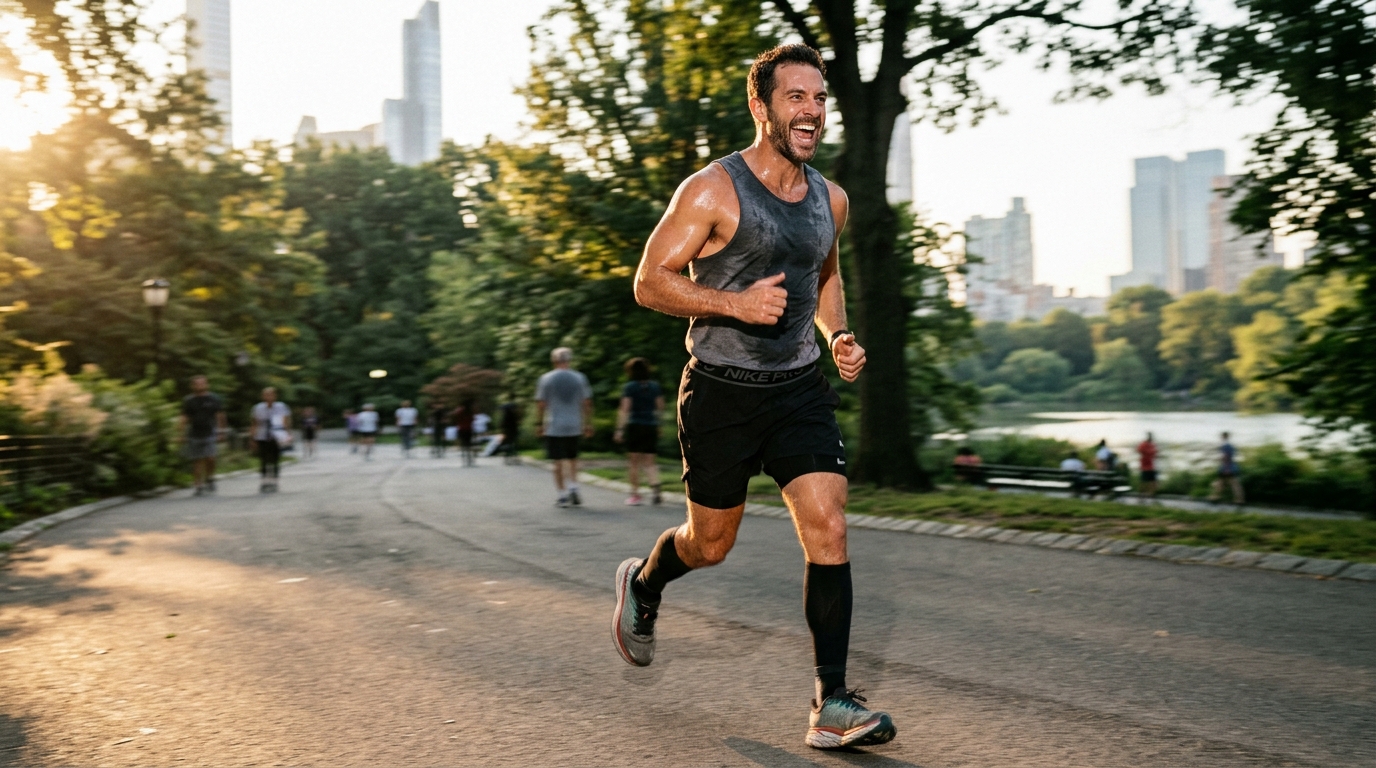 energetic man completing workout with vitality