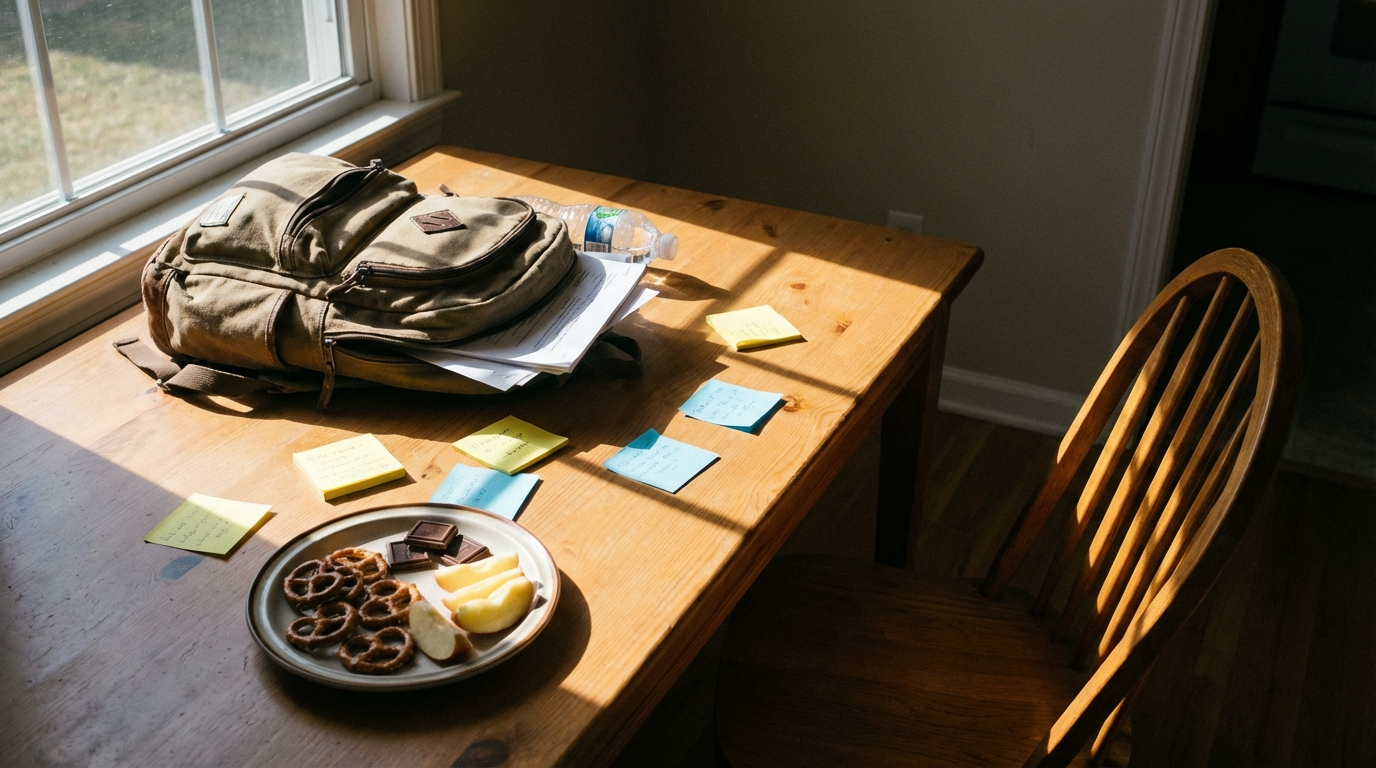Afternoon table scene showing burnout slump