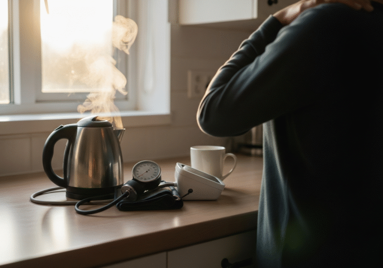 Dawn light, cuff, and kettle — a quiet turn toward calm.