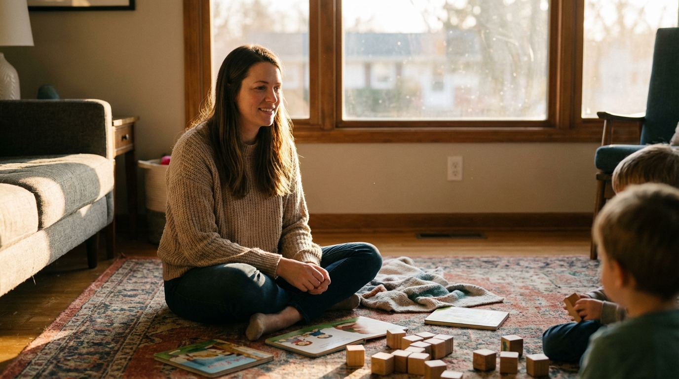 Woman relaxed in afternoon light