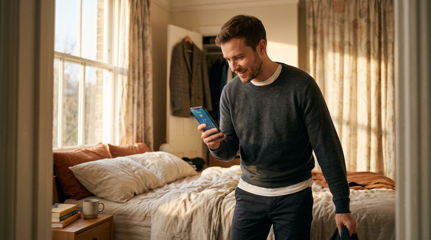 Man engaged with daily routine showing mental clarity