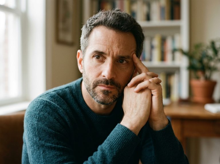 thoughtful man contemplating mental clarity