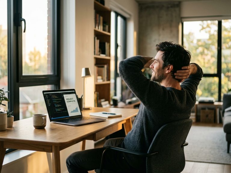 man experiencing mental clarity at desk afternoon