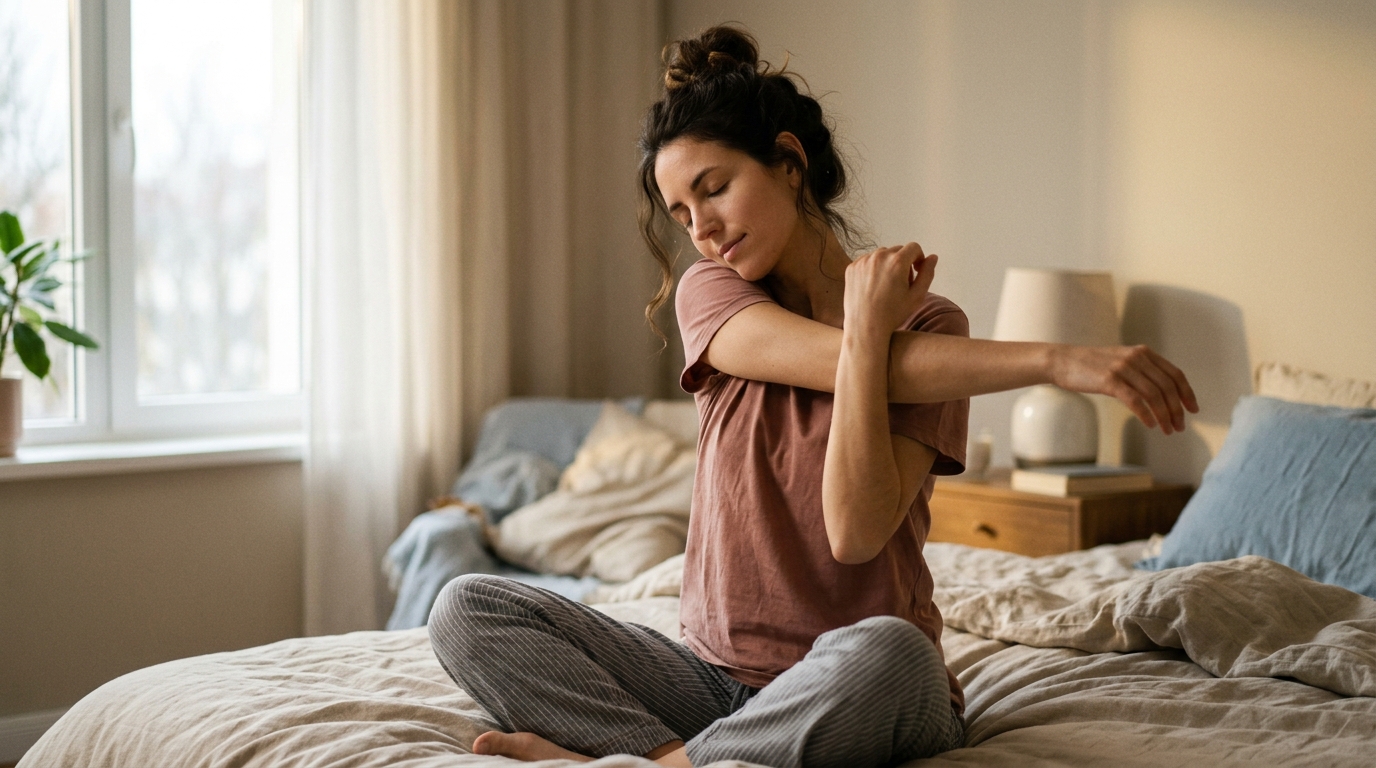 woman practicing daily cellular health routine