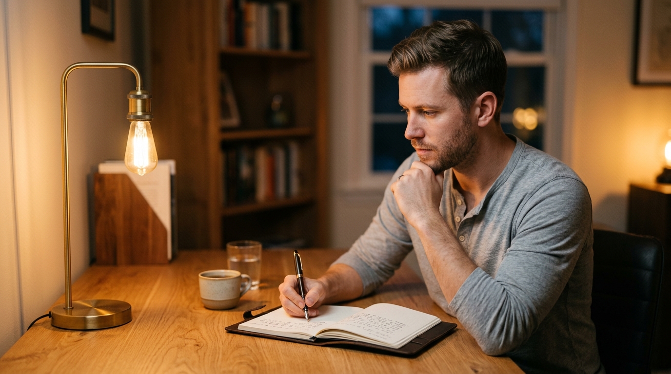 man planning cellular health defense strategy