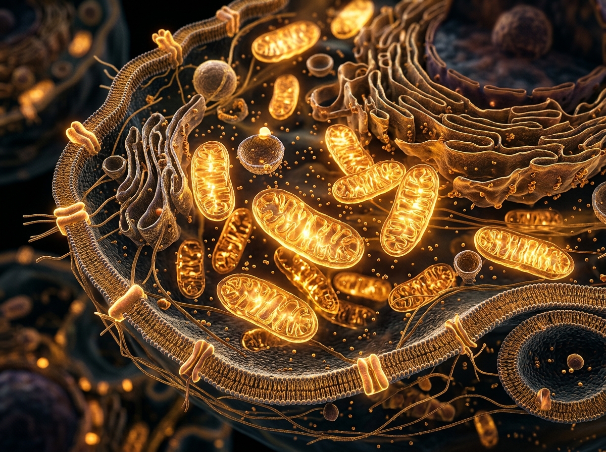 microscopic view cellular energy production mitochondria