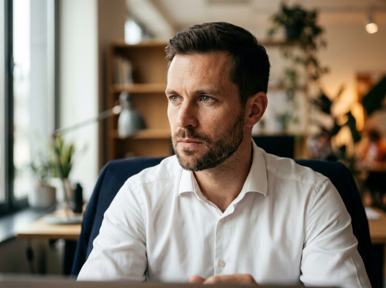 focused professional man mental clarity portrait