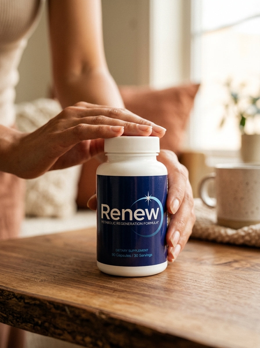 RENEW cellular repair formula bottle with gentle hands