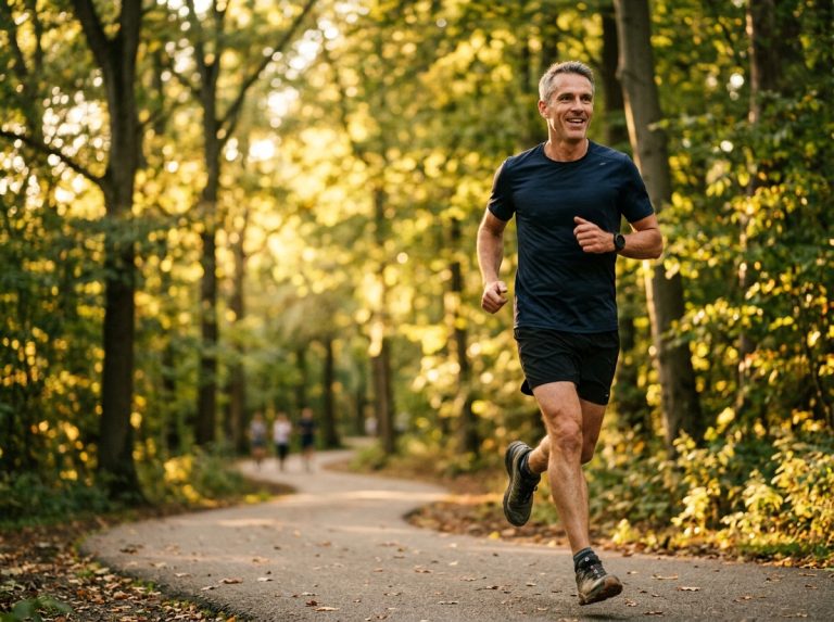 man jogging with energy at golden hour