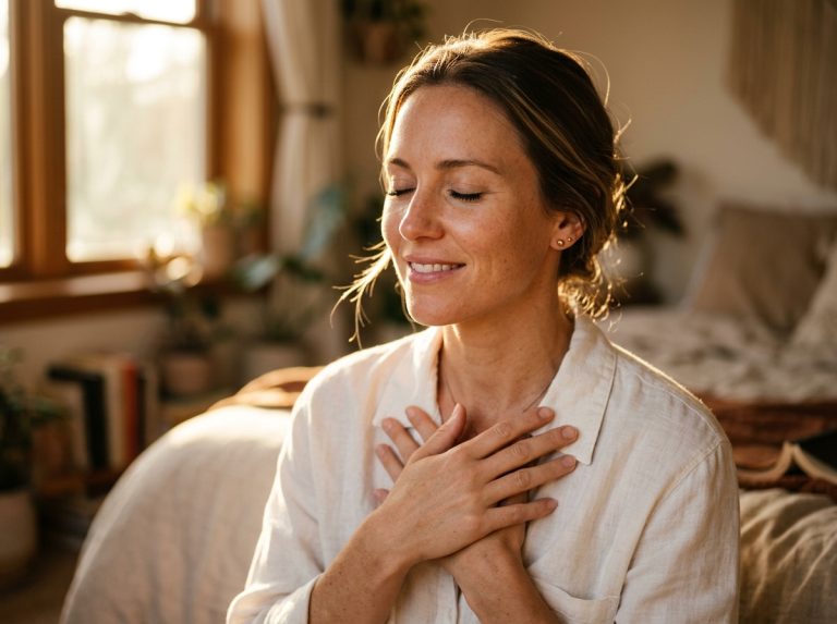 peaceful woman with golden light suggesting inner vitality