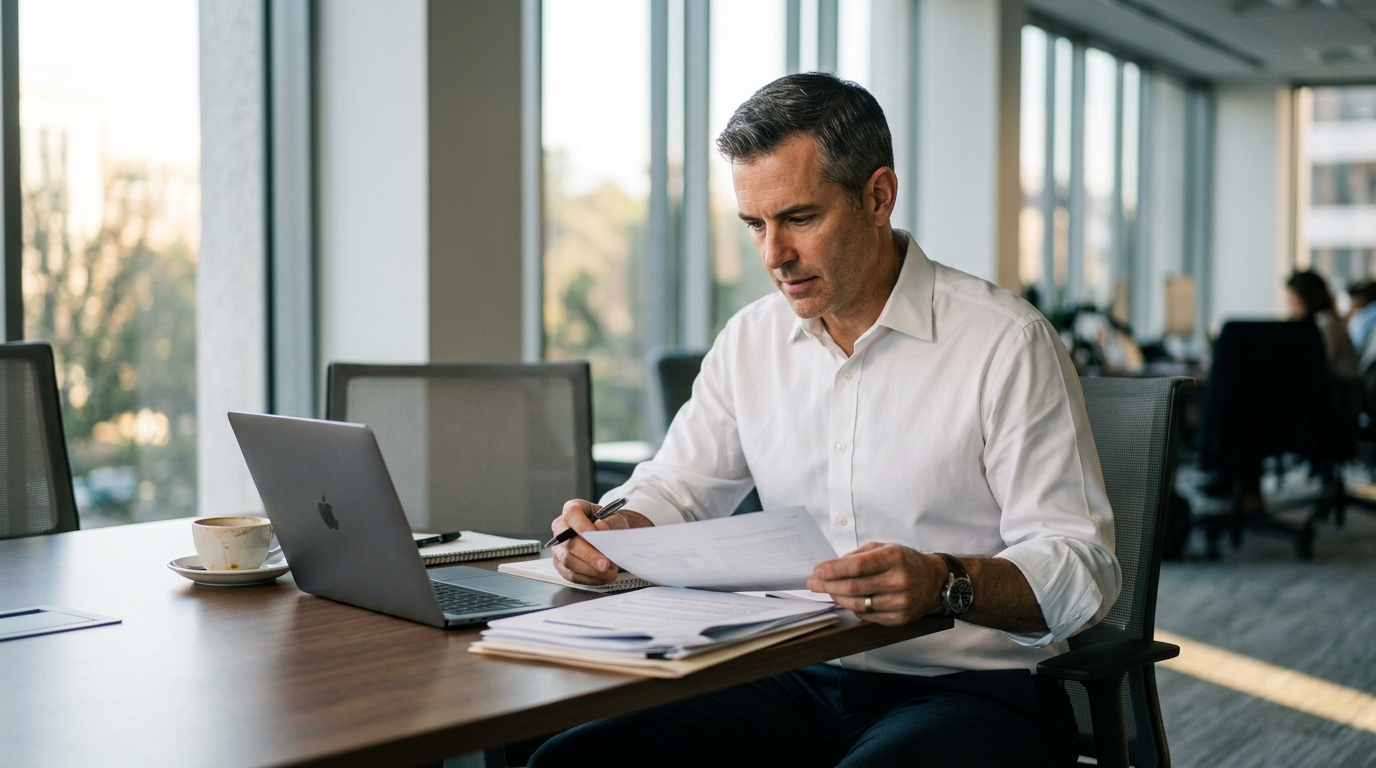 Professional executive focused and energized without coffee dependence