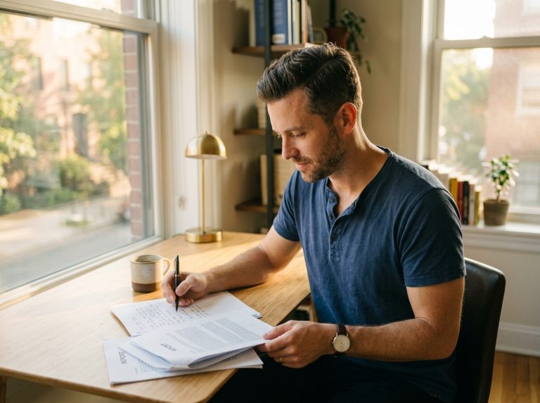 man working with sustained energy and focus