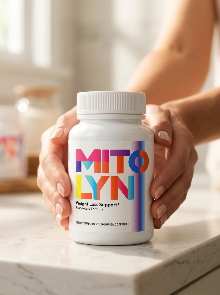 Mitolyn supplement bottle held in gentle hands